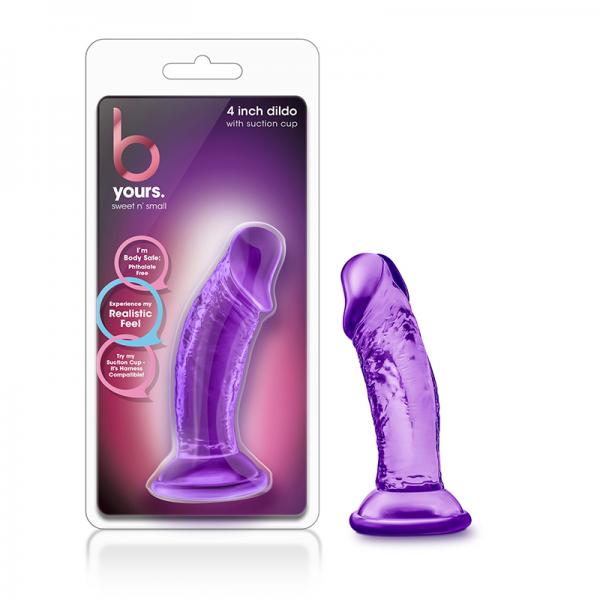 B Yours - Sweet N&#039; Small 4in Dildo With Suction Cup - Purple