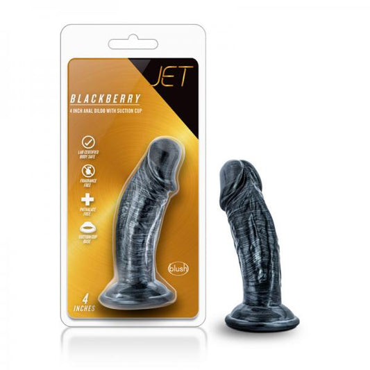 Jet - Ebony - 6in Dildo - Carbon Metallic Black