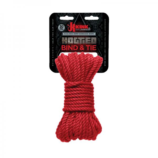 Kink Hogtied Bind &amp; Tie Hemp Bondage Rope 30ft Red