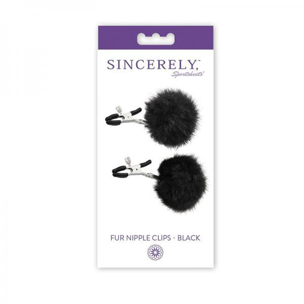 Sincerely, Ss Fur Nipple Clips-black