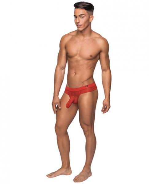 Male Power Hoser Hose Low Rise Thong Red S/M Underwear