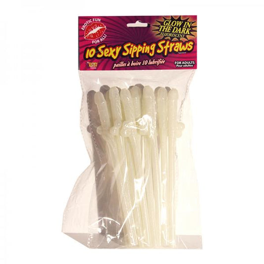 Sexy Pecker Straws Glow In The Dark 10 Pack