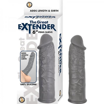 The Great Extender 6 inches Penis Sleeve Gray