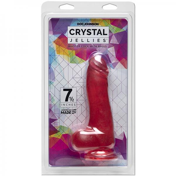 Crystal Jellies - 7.5in Master Cock W/balls Pink