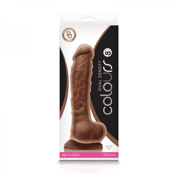 Colours - Dual Density - 8in Dildo - Brown