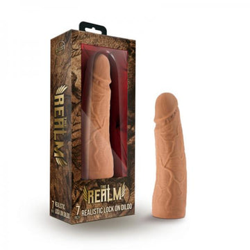 The Realm - Realistic 7in Lock On Dildo - Mocha