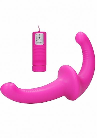 Ouch Vibrating Silicone Strapless Strap On Pink