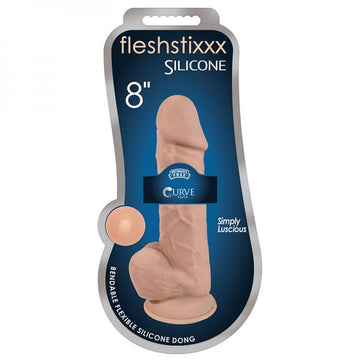 Fleshstixxx Silicone Silexpan Dildo W/balls 8in Vanilla