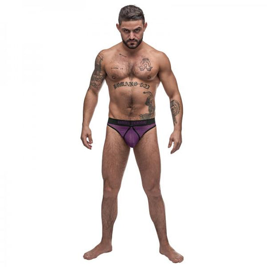 Male Power Airotic Mesh Enhancer Thong Purple Sm