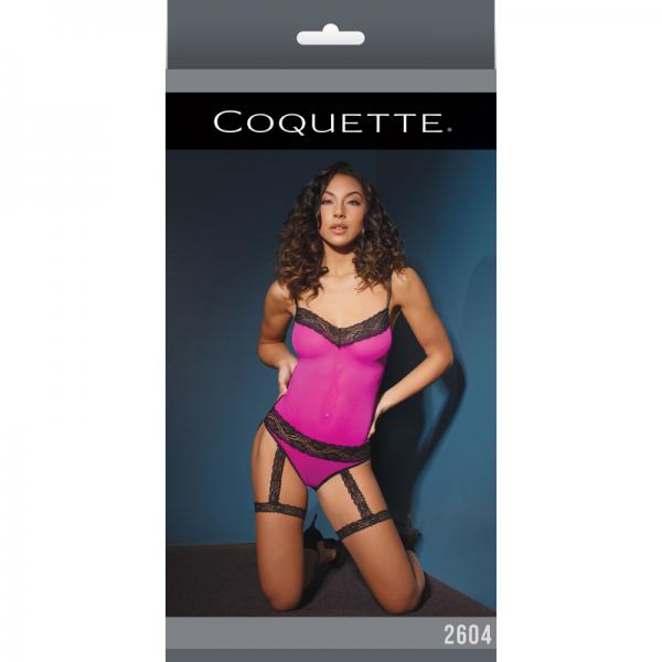 Teddy W/ Leg Garters Magenta/black Os