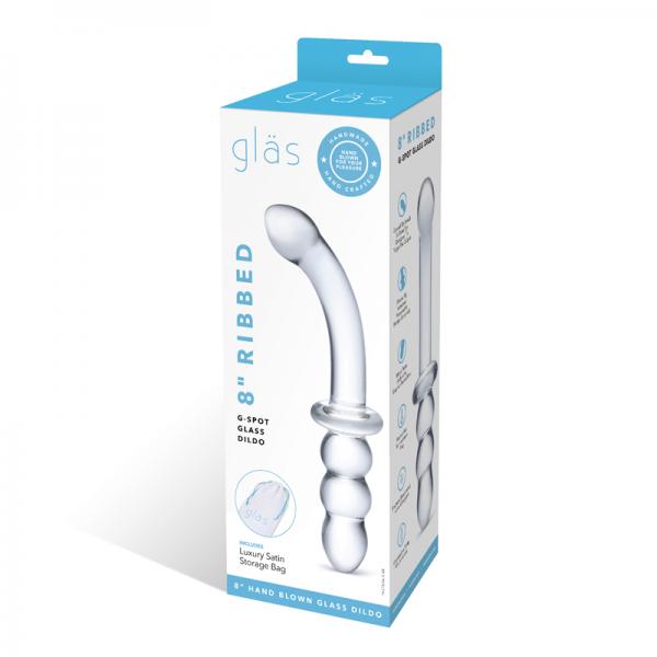 8&quot;  Ribbed G-spot Glass Dildo