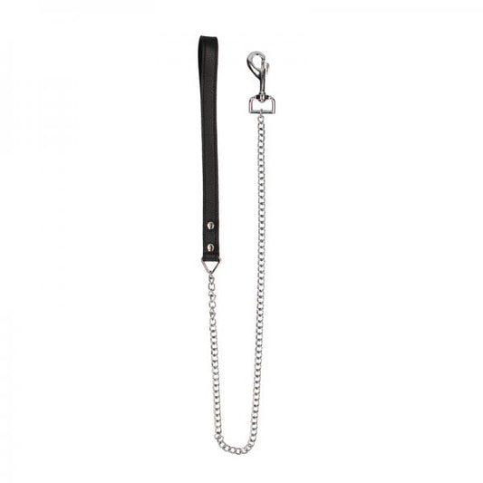 Ouch! Pain - Grain Leather Chain Leash With Classic Handle