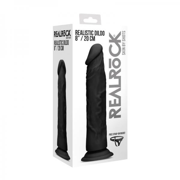 Realrock - 8 / 20 Cm Realistic Dildo - Black