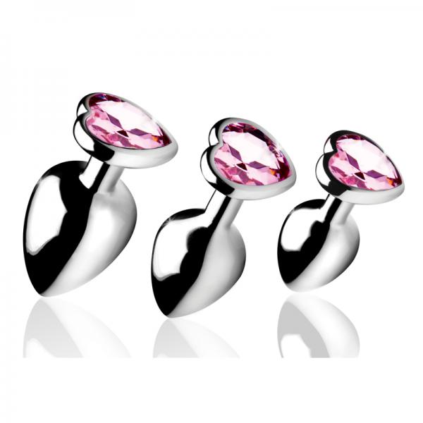 Pink Heart Gem Anal Plug Set