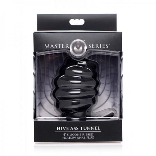 Hive Ass Tunnel 4" Silicone Ribbed Hollow Anal Plug - Large