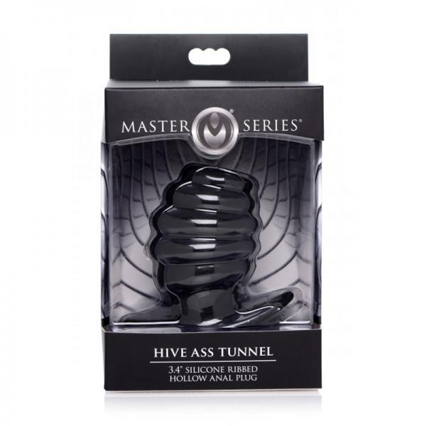 Hive Ass Tunnel 3.4&quot; Silicone Ribbed Hollow Anal Plug - Medium