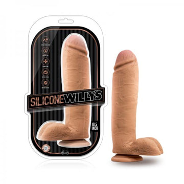 Silicone Willy&#039;s - 10.5 Inch Silicone Dildo With Suction Cup - Mocha