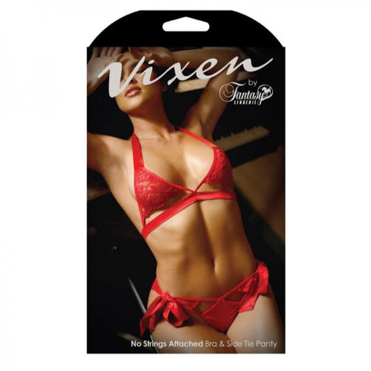 Vixen No Strings Attached Cutout Lace Bra & Side Tie Pant