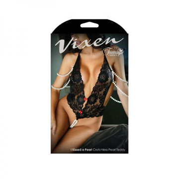 Vixen I Kissed A Pearl Lace &amp; Pearl Teddy