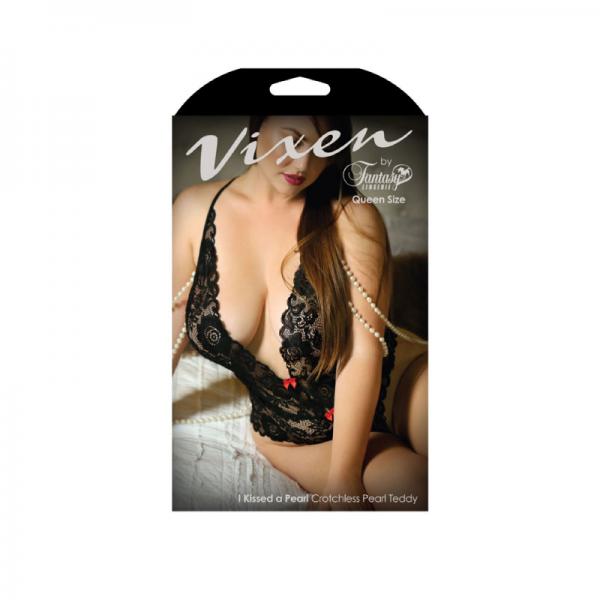 Vixen I Kissed A Pearl Lace &amp; Pearl Teddy