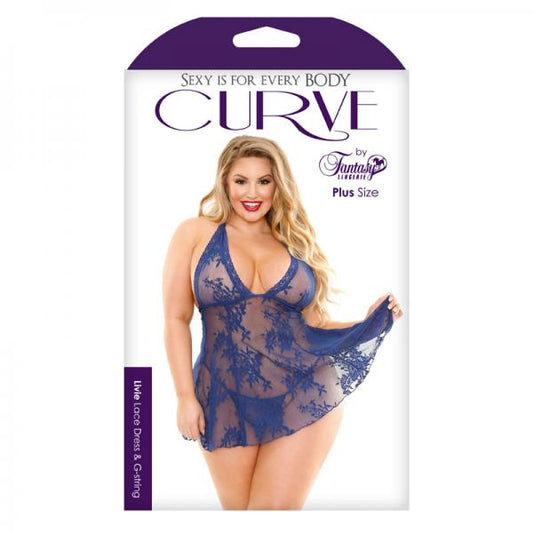 Livie Lace Chemise And Gstring Navy1x/2x