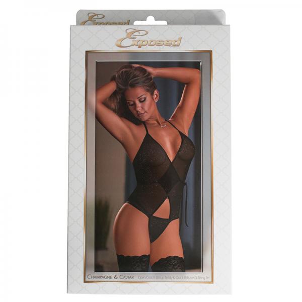 Champagne &amp; Caviar Teddy &amp; Gstring Bk Lx