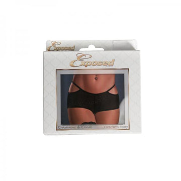 Champagne &amp; Caviar Crotchless Pnty Bk Lx