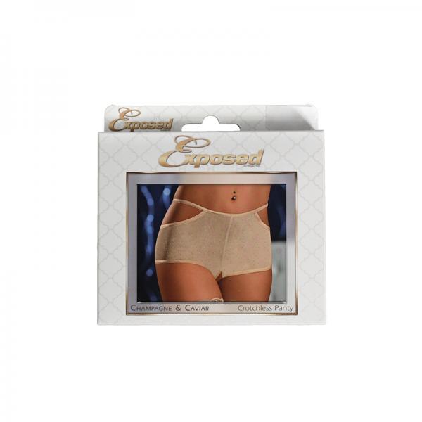 Champagne &amp; Caviar Crotchless Pnty Nu Sm