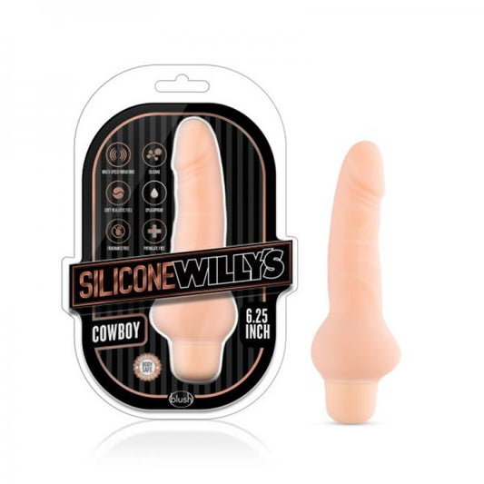 Silicone Willy's Cowboy 6.25" Vibrating Dildo Vanilla