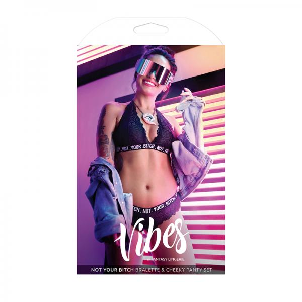 Vibes Not Your Bitch Bralette/panty L/xl Blk