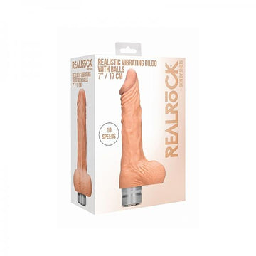 Realistic Vibrating Dildo With Balls -  7 / 17 Cm - Flesh