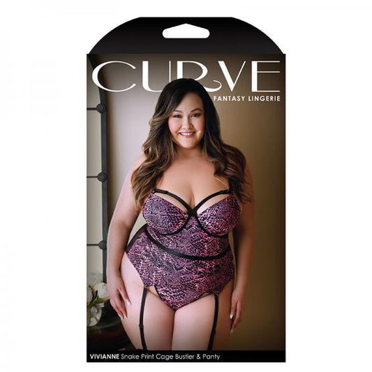 Curve Vivianne Snake Print Bustier And Panty 1x/2x