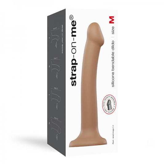 Strap-on-me Semi-realistic Dual Density Bendable Dildo Caramel Size M