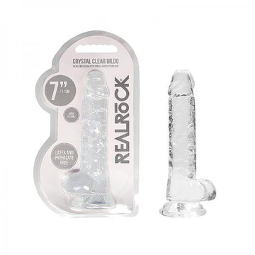 Realrock Realistic Dildo With Balls 7&quot; Transparent