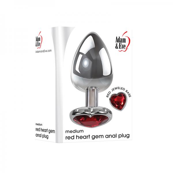 A&amp;e Medium Red Heart Gem Anal Plug