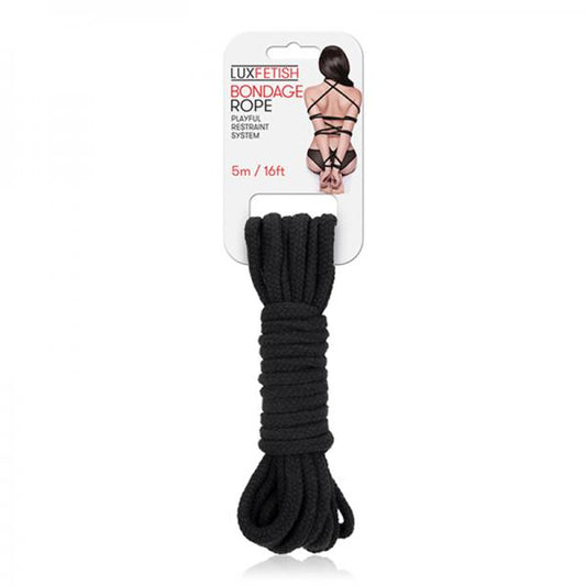 Lux Fetish Bondage Rope 16 Ft/5 M - Black