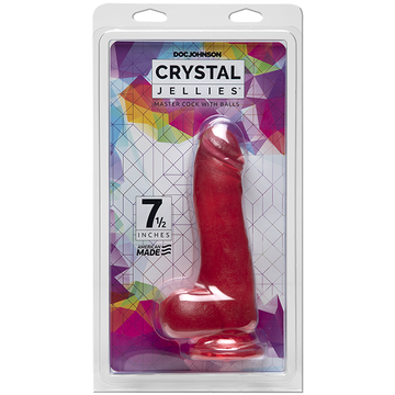 Crystal Jellies Master Cock W/ Balls 7.5 In Pink