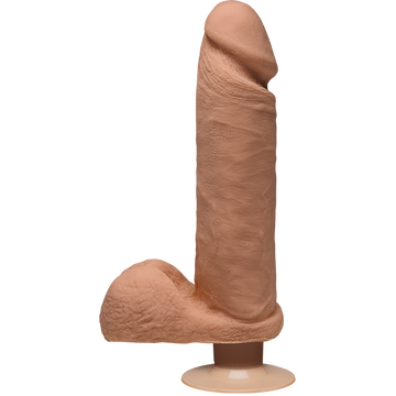 The D Perfect D Vibrating 8 inches Caramel Tan