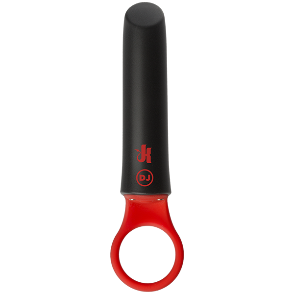 Kink Power Play Vibrator Silicone Grip Ring Black Red