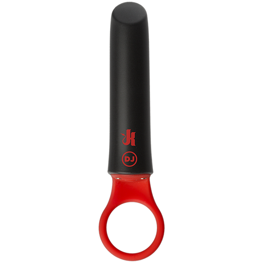 Kink Power Play Vibrator Silicone Grip Ring Black Red