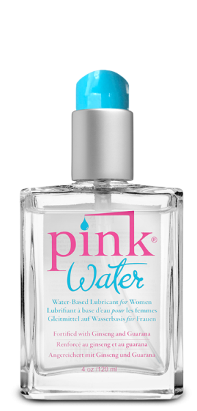 Pink Water Lubricant 4 ounces Glass Bottle with Pump