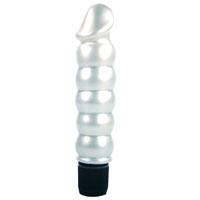 Pearl Sheen Ribbed Vibrator White