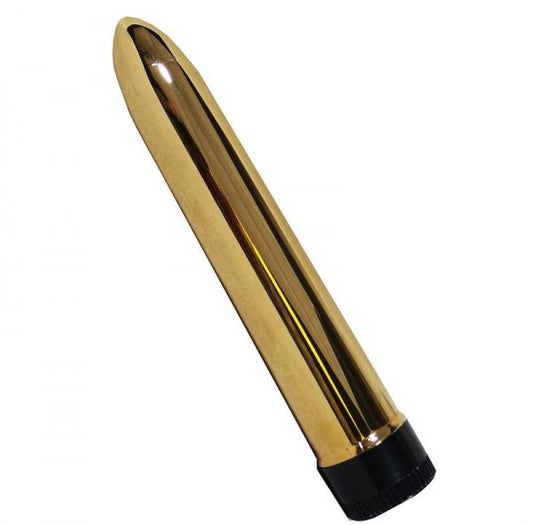 Lady's Mood 7 Inches Plastic Vibrator Gold