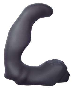 Velvet plush vibrating mini prostate - black