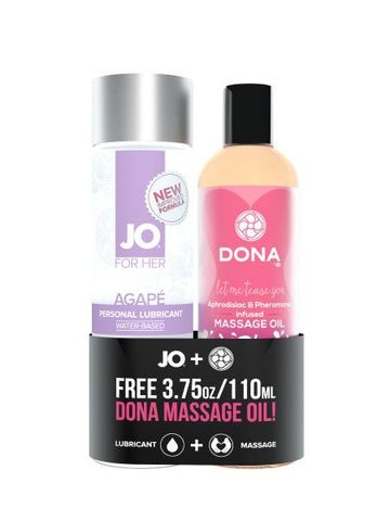 Jo Agape Original Lubricant 4oz + Free Dona Flirty Massage Oil 3.75oz