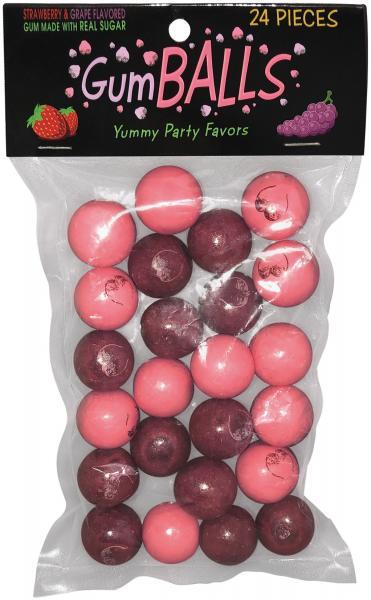 Printed Gumball Testies Strawberry, Grape 24 Pieces