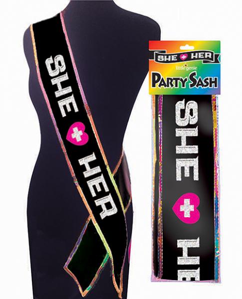 She + Her Sash Black O/S