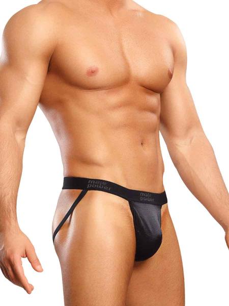 Jock Strap Satin Lycra Black Large/XL Underwear