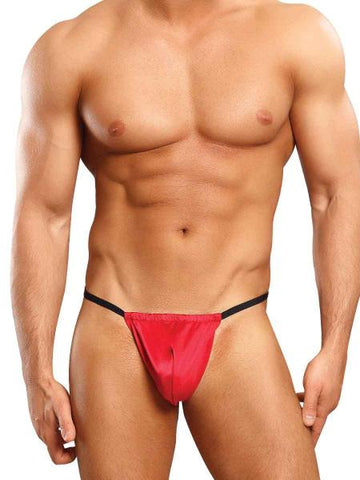 Male Power Posing Strap Satin Lycra Red O/S