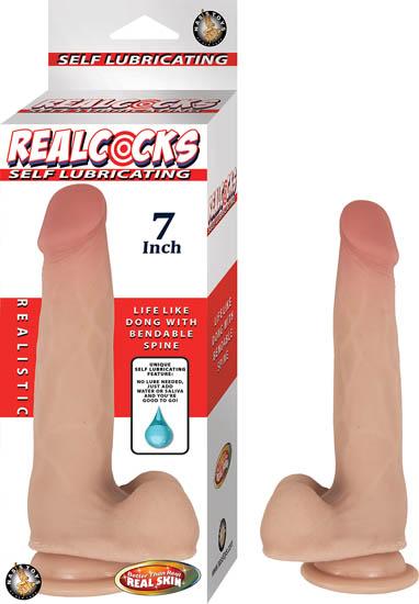 Realcocks Self Lubricating 7 inches Realistic Dildo Beige